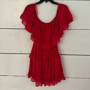 Red strapless off the shoulder small